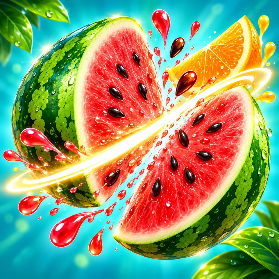 Juicy watermelon and citrus bursting with color